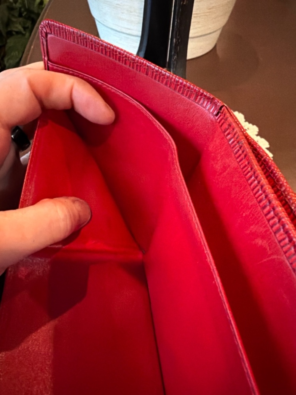 Louis Vuitton Red Epi Leather Compact Wallet with LV Emboss - Picture 4 of 7